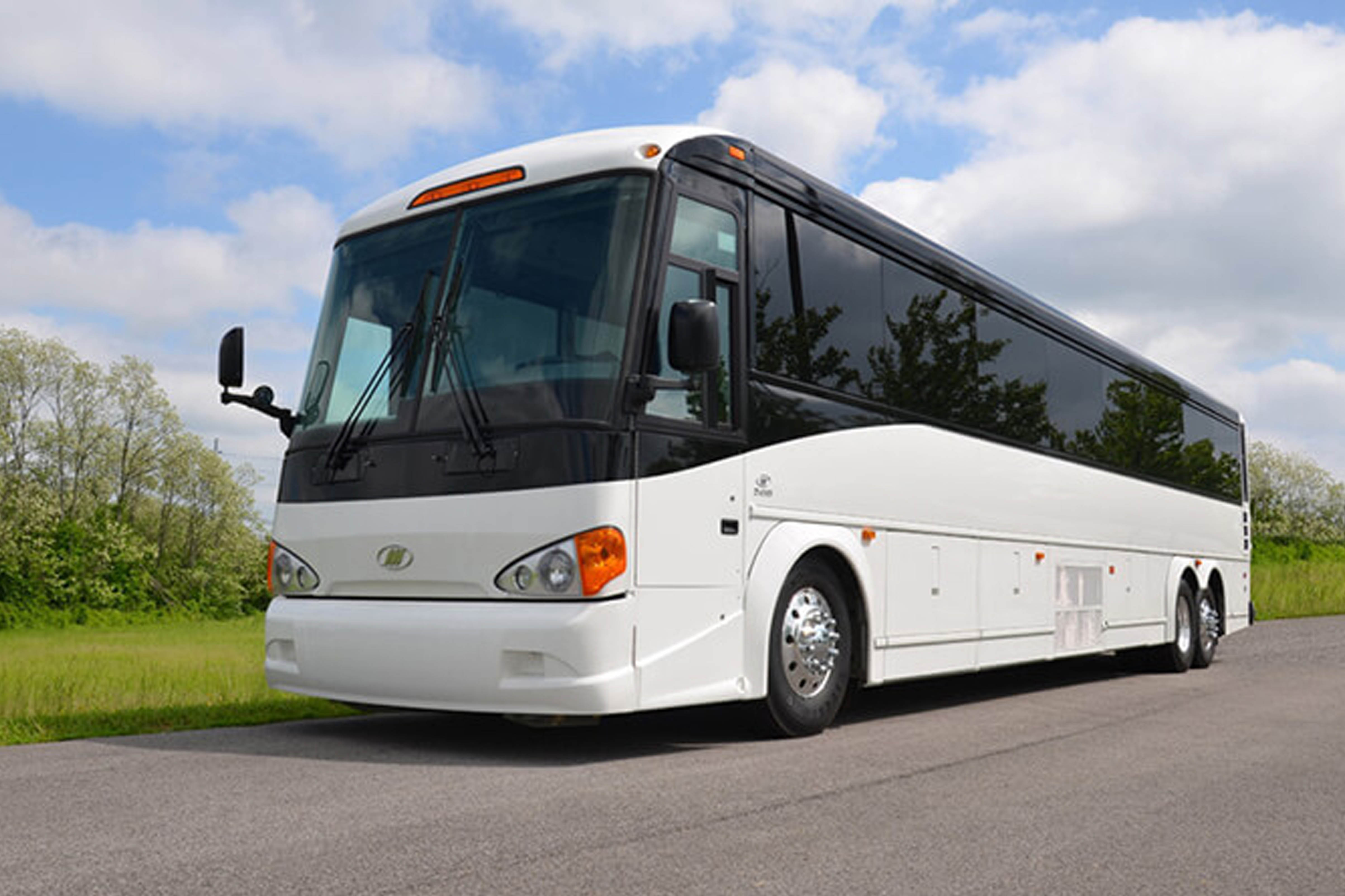 56 passenger charter bus with reclining seats